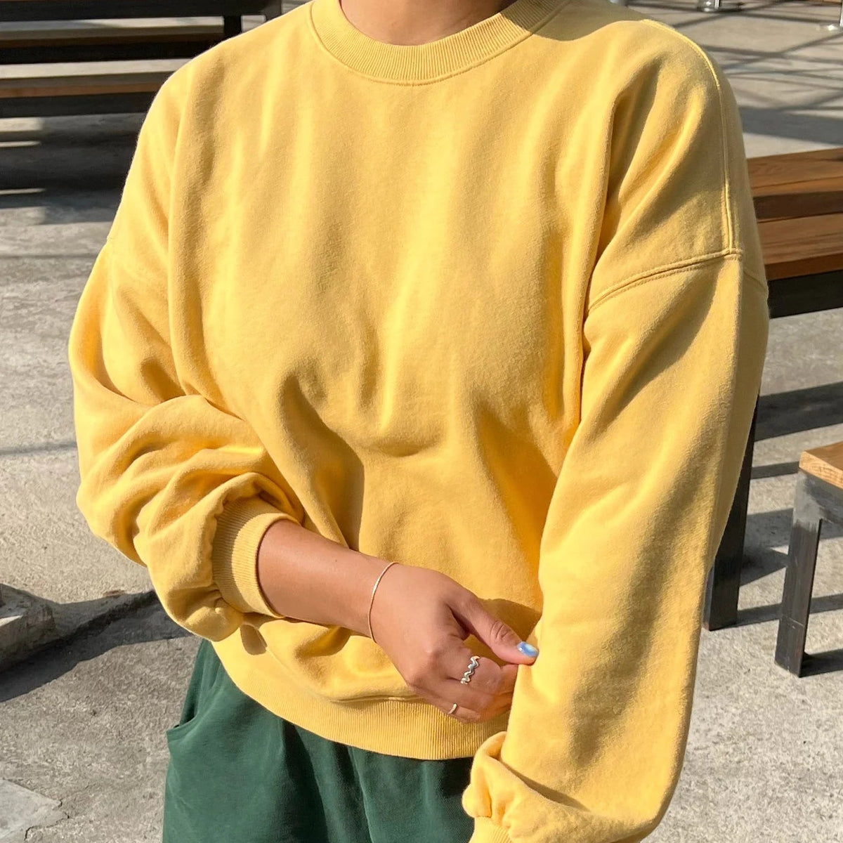 French Terry Core Sweatshirt in Deep Yellow