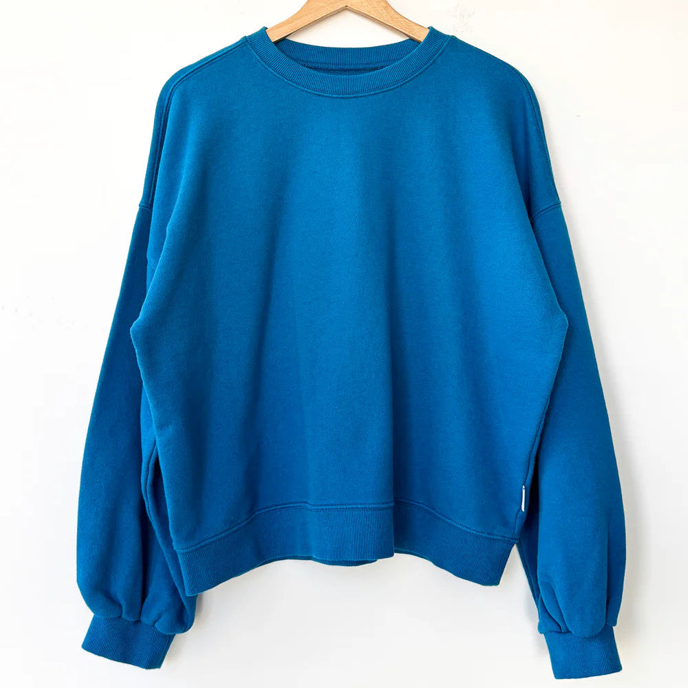French Terry Core Sweatshirt in Teal Blue