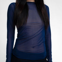 Boatneck Longsleeve Tee in Navy