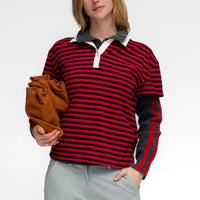 Wooju Tee in Scarlet/Navy
