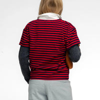 Wooju Tee in Scarlet/Navy