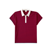 Wooju Tee in Scarlet/Navy