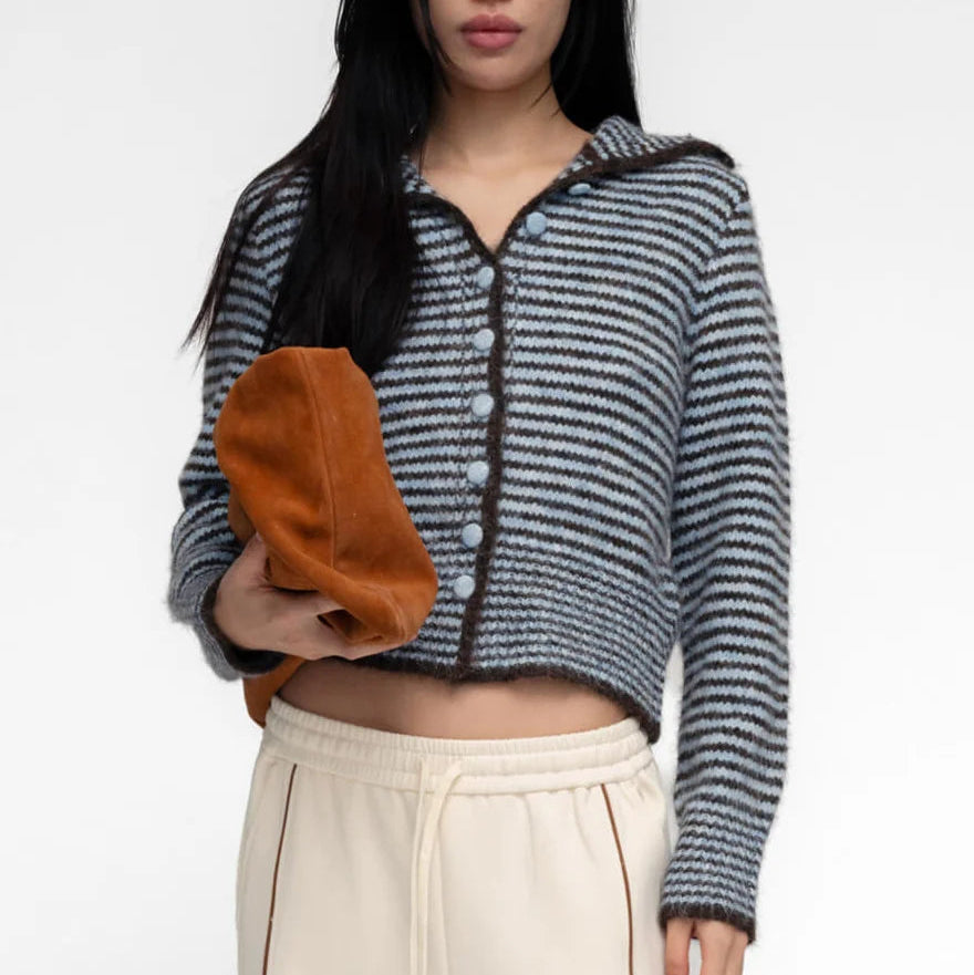 Ho-Sook Cardigan in Blue Stripe