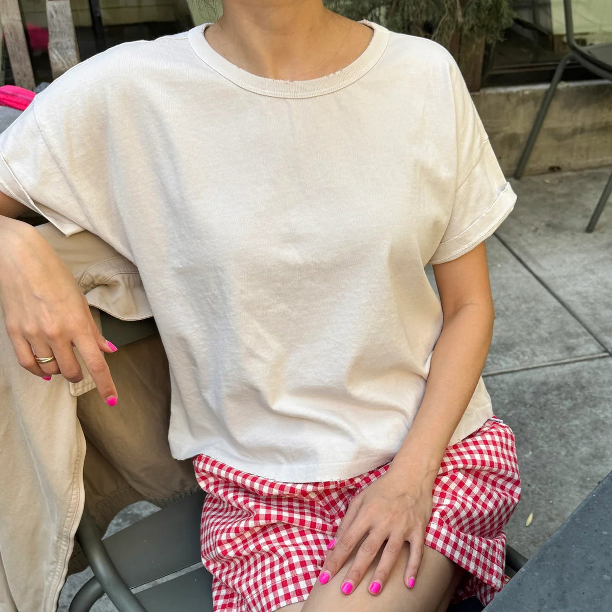 Vintage Fille Tee in Rice