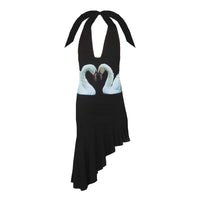 Swan Mini Dress in Black