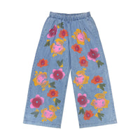 Floral Disco Denim Pant in Light