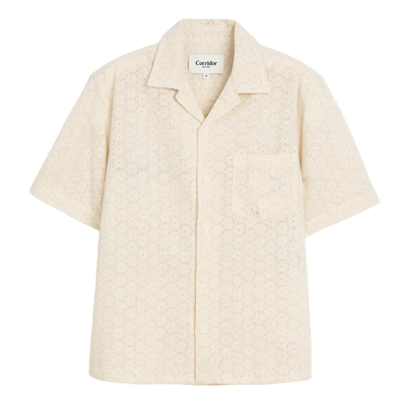 Floral Eyelet Shirt in Natural
