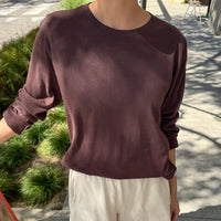 Foundation Long Sleeve Tee in Dark Cacao