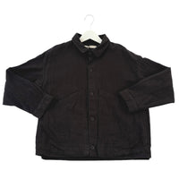 Panel Pockets Shirt Jacket in Black