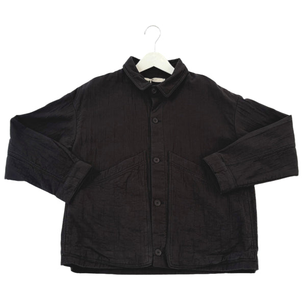 Panel Pockets Shirt Jacket in Black