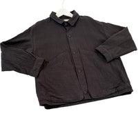 Panel Pockets Shirt Jacket in Black