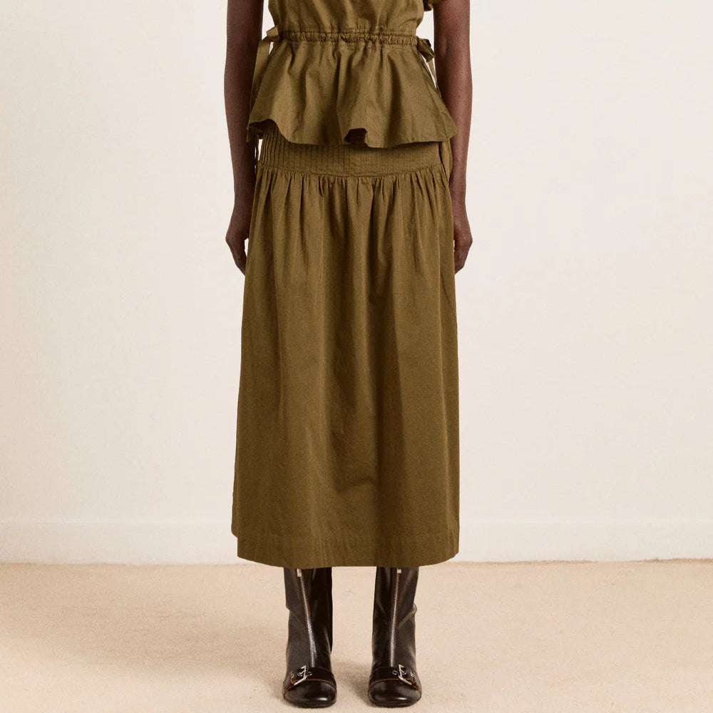 Josie Midi Skirt in Olive