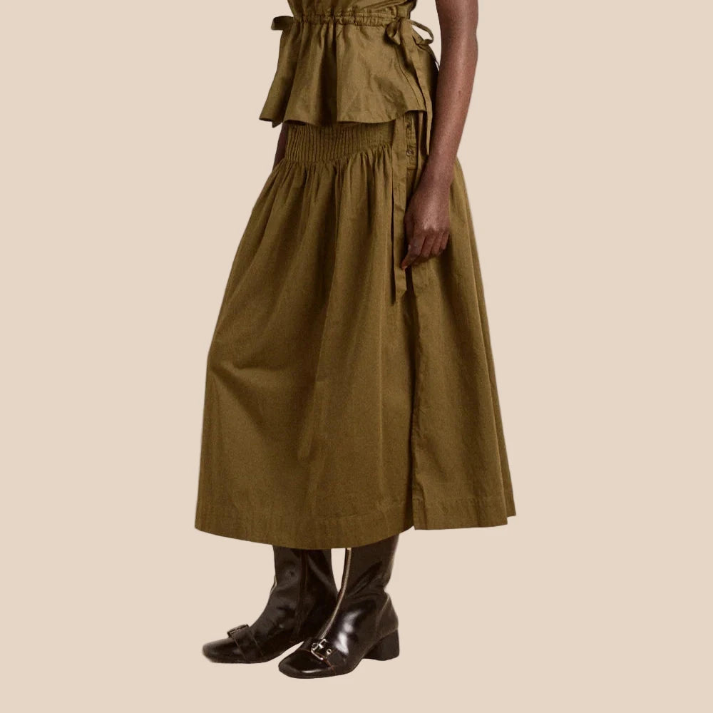 Josie Midi Skirt in Olive