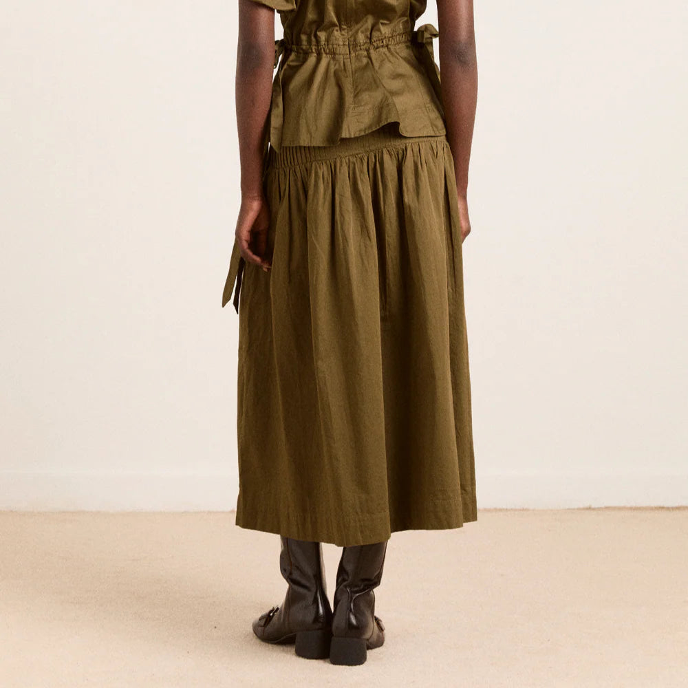 Josie Midi Skirt in Olive