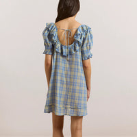 Harlow Mini Night Dress in Butter Blue Check