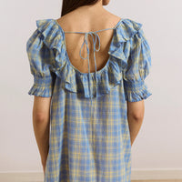 Harlow Mini Night Dress in Butter Blue Check