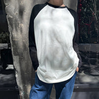 Heavy Cotton Raglan Tee in White/Black