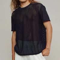 Highline Mesh Tee in Black