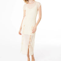 Mariposa Lace Midi Dress with Lining in Cloud