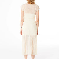 Mariposa Lace Midi Dress with Lining in Cloud