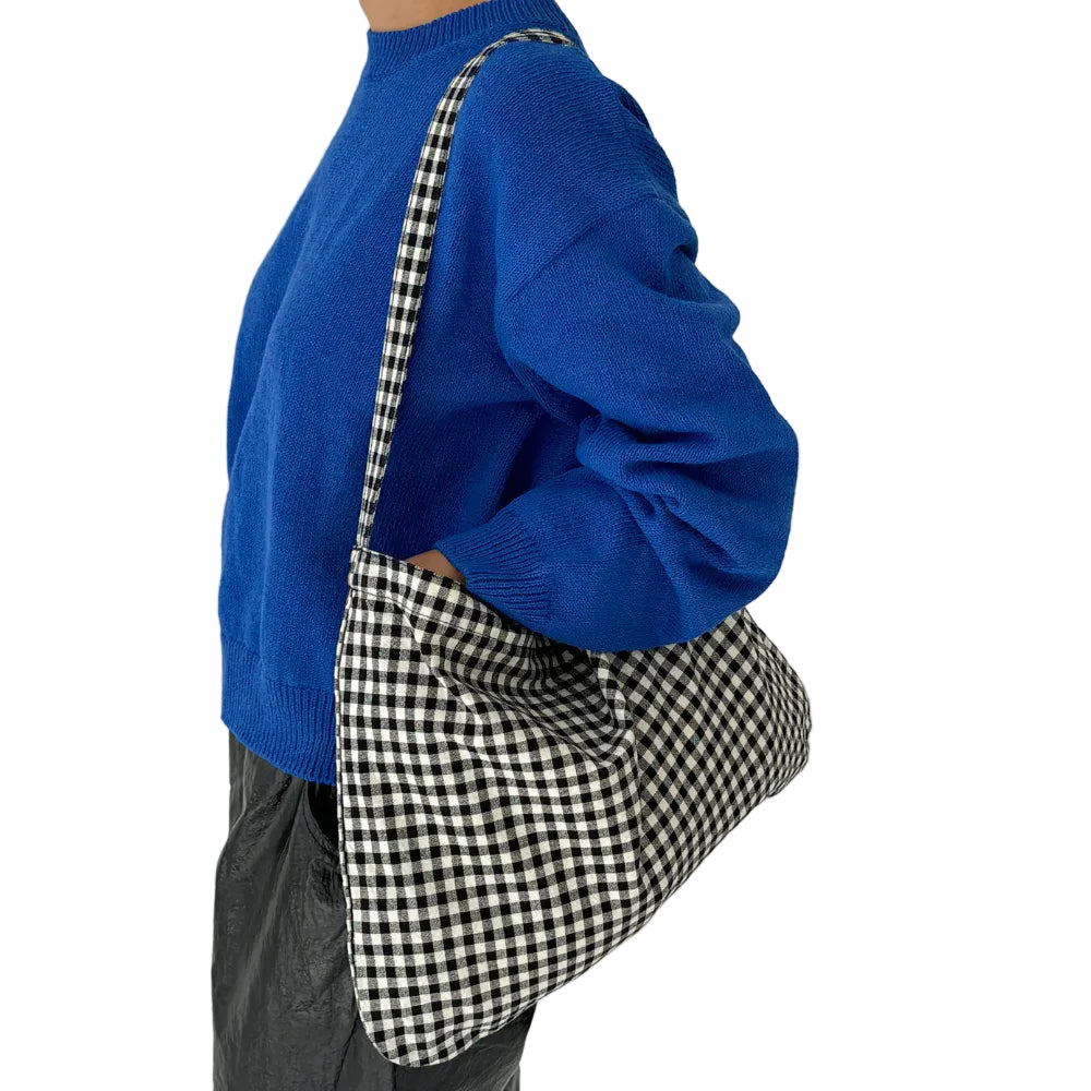 Happy Carry Bag in Black Gingham