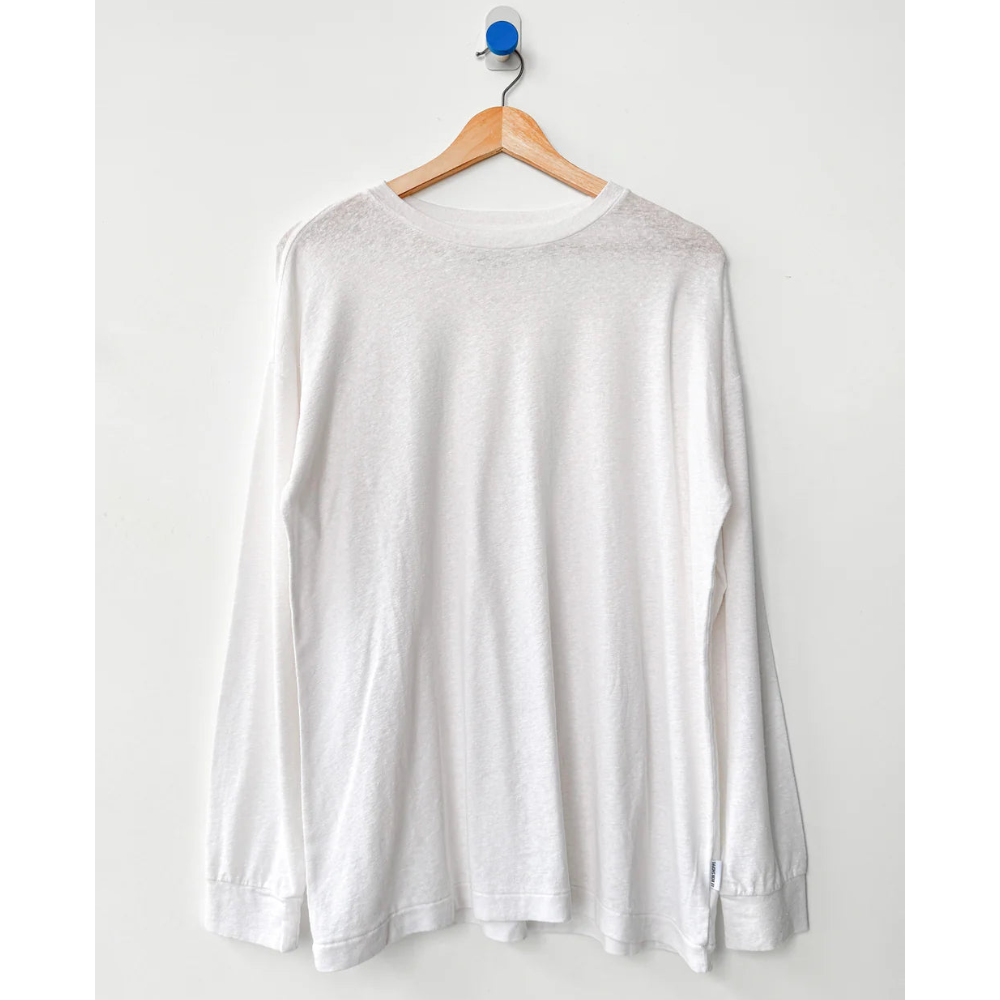 Haze Linen Blend Tee in White