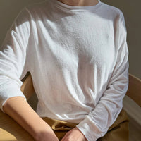Haze Linen Blend Tee in White
