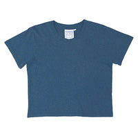 Heathered Cropped Lorel Tee in Deep Indigo