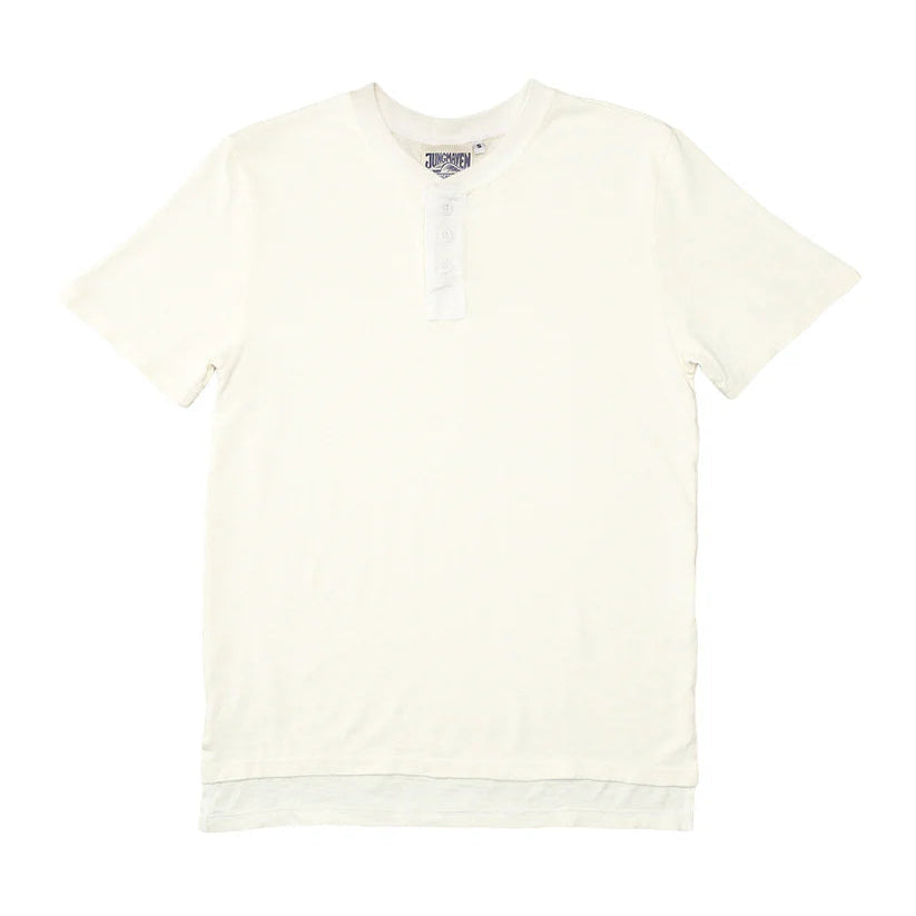 Henley Tee in Washed White