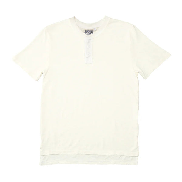 Henley Tee in Washed White
