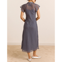 Hudson Midi Dress in Sheer Willow Gingham