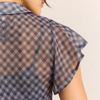 Hudson Midi Dress in Sheer Willow Gingham