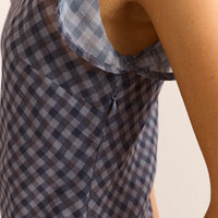 Hudson Midi Dress in Sheer Willow Gingham