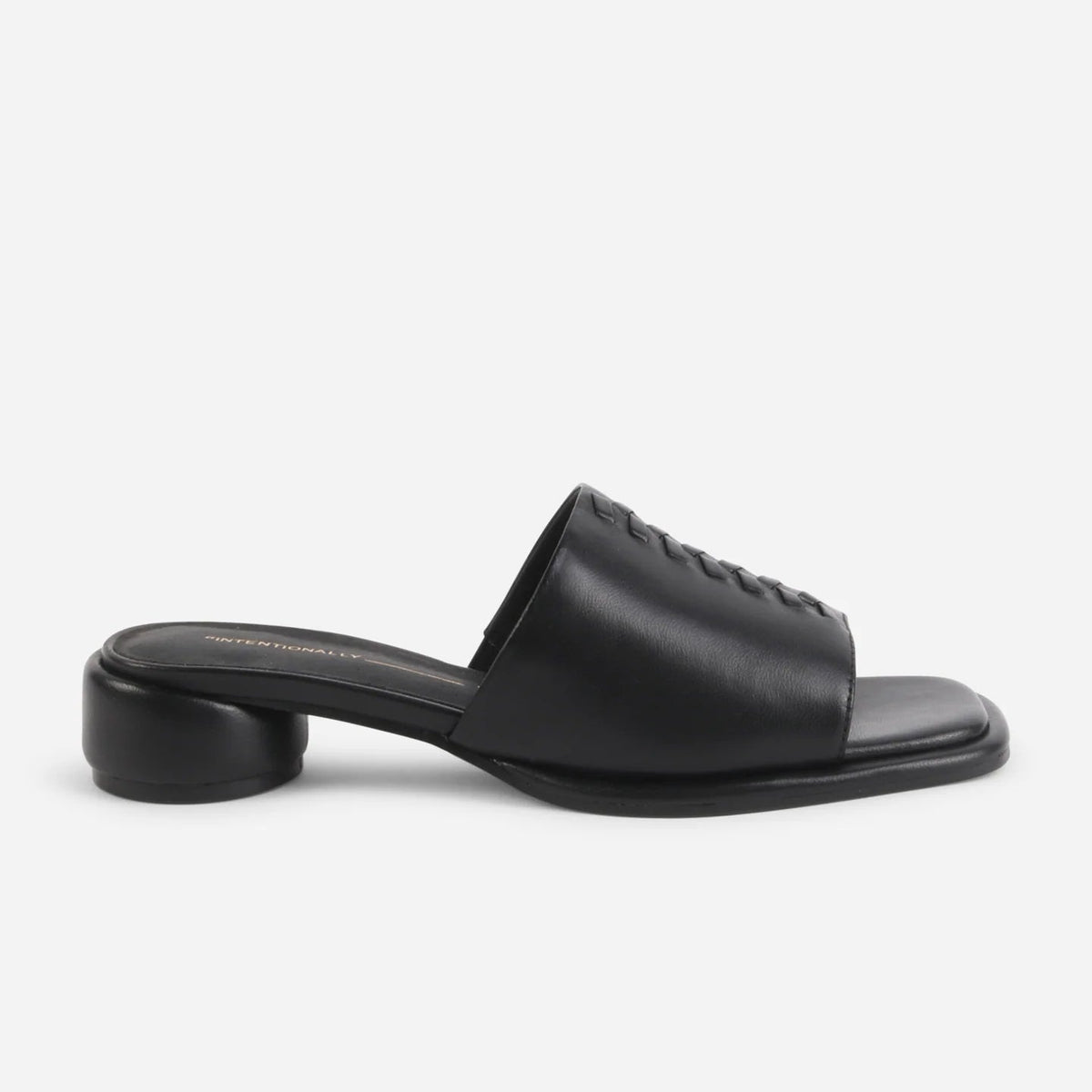 Imagine Leather Slide in Black