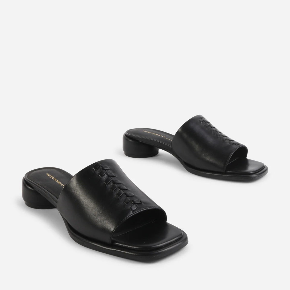Imagine Leather Slide in Black