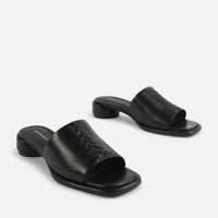 Imagine Leather Slide in Black