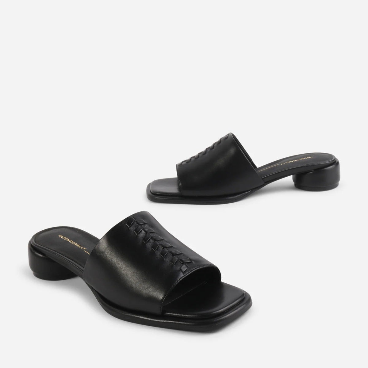 Imagine Leather Slide in Black