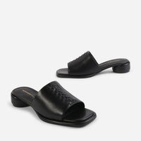 Imagine Leather Slide in Black