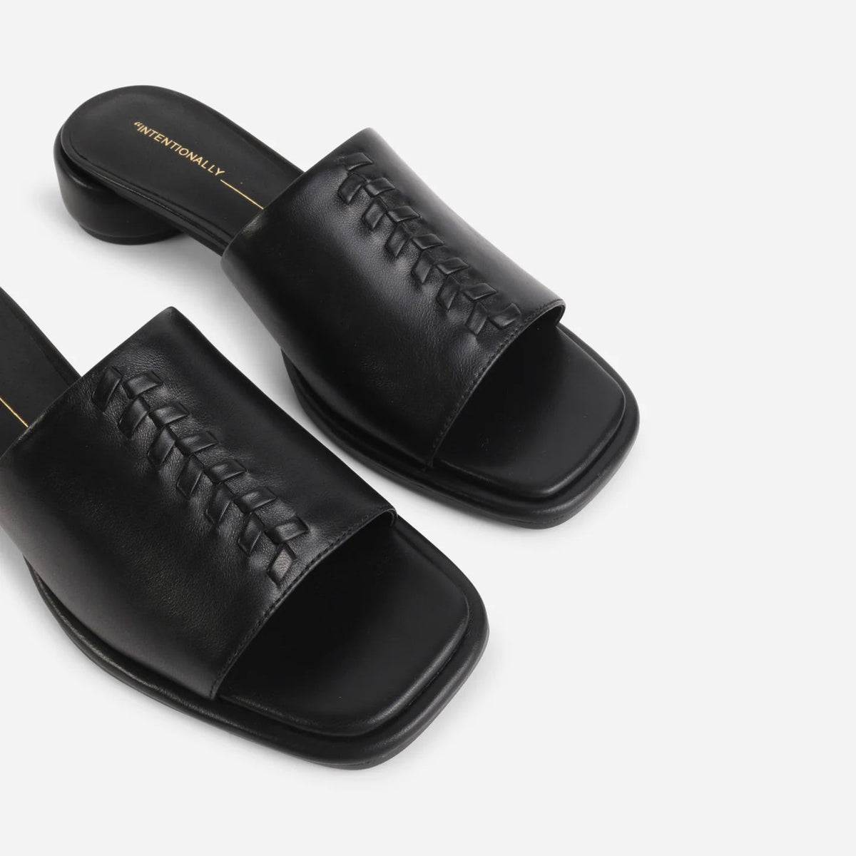 Imagine Leather Slide in Black