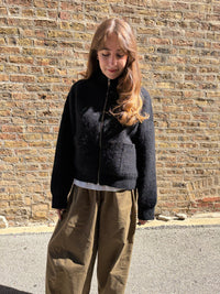 Alpaca Zip Jacket in Black