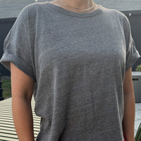 Vintage Fille Tee in Heather Grey