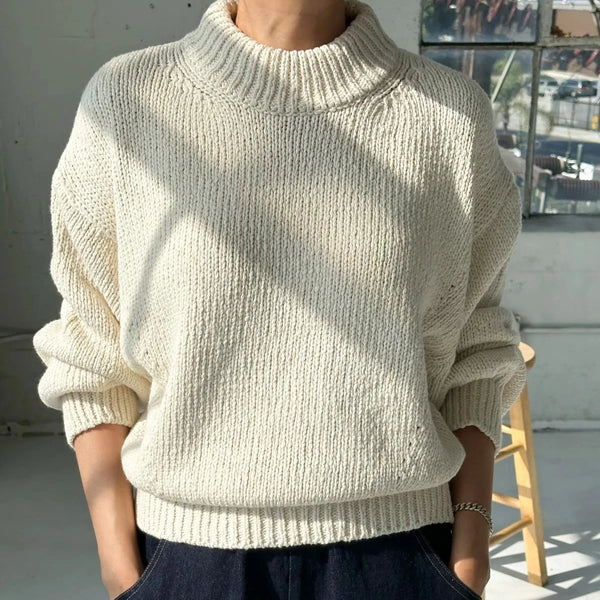 Zoe Cotton Sweater in Naturel