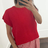 Pierre Cotton Sweater Top in Chili