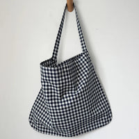 Happy Carry Bag in Navy Gingham