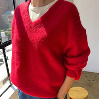 James Mohair Sweater in Red