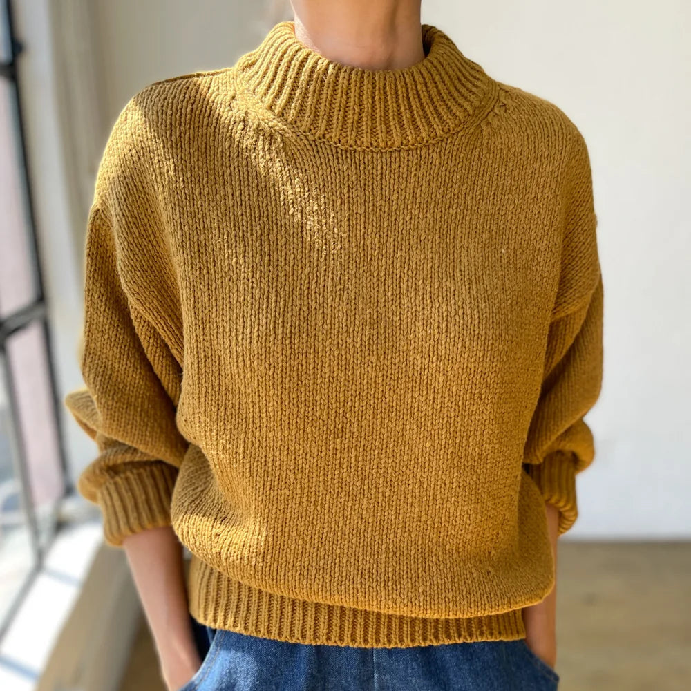 Zoe Cotton Sweater in Dijon