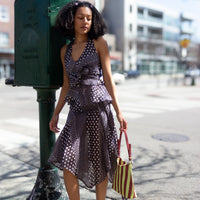 Parker Sash Skirt in Dark Brown