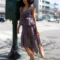 Leandra Halter Cami in Dark Brown Spot