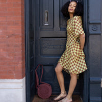 Harmony Midi Dress in Choc Avo Gingham