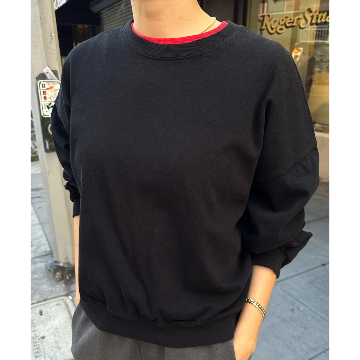 Cali Jersey Sweatshirt in Black